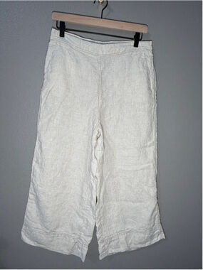Women's elmentary Beige Linen Cropped Pants Size 10